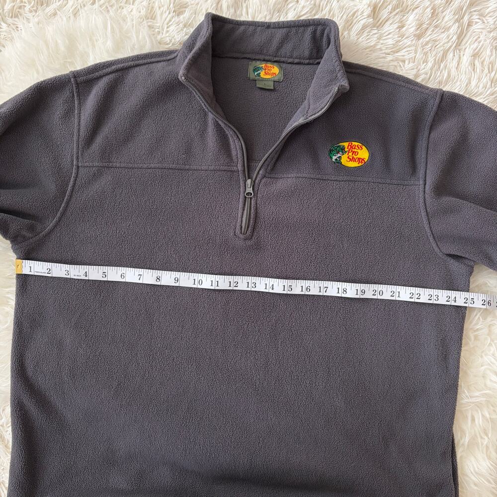 Bass Pro Shops Men's 1/4 Zip Gray Fleece Embroidered Logo, size L - Picture 5 of 7